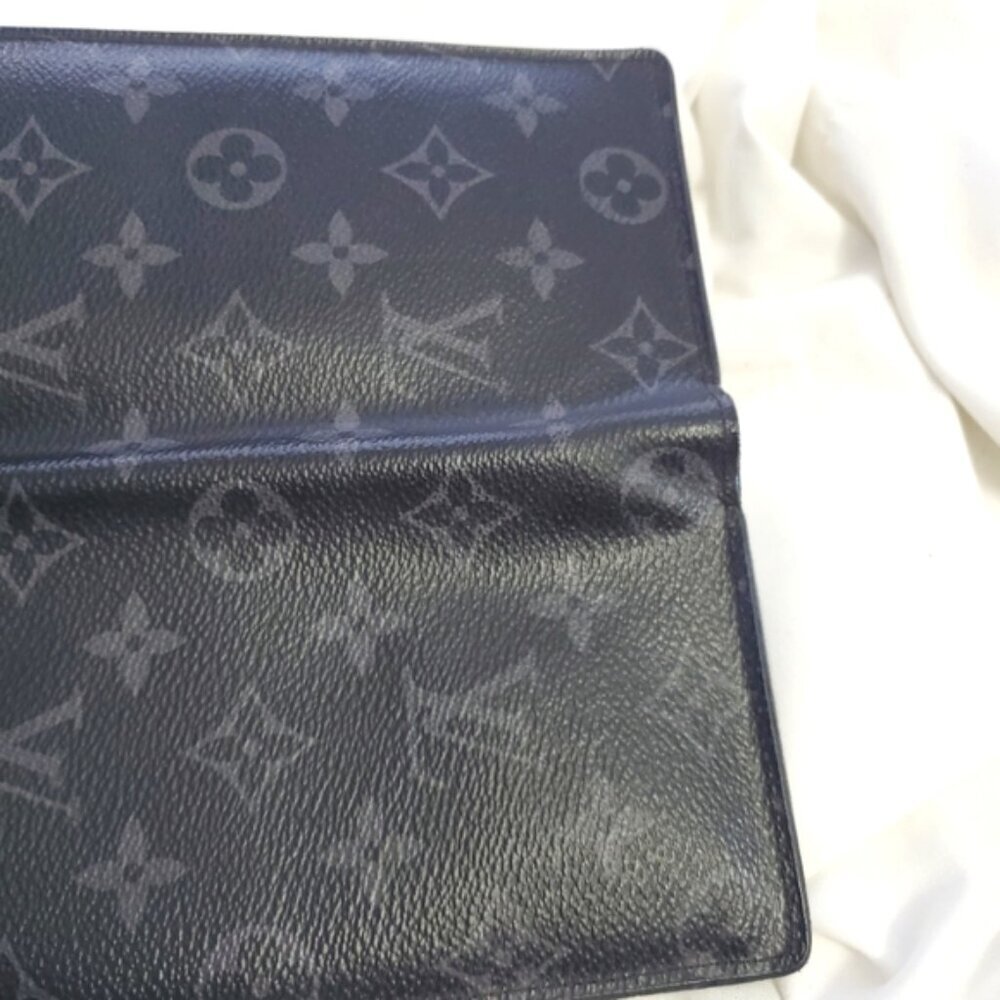 Louis Vuitton Monogram Eclipse Brazza Long Wallet Black France - Picture 3 of 11